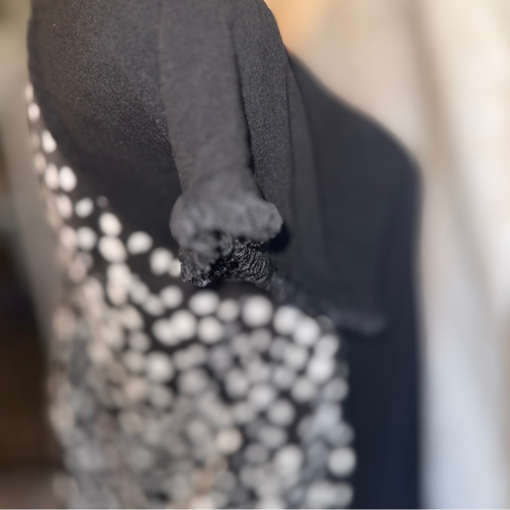 Umgee Black Blouse with chiffon Polka Dot back, boho, tunic​​ - Picture 8 of 13